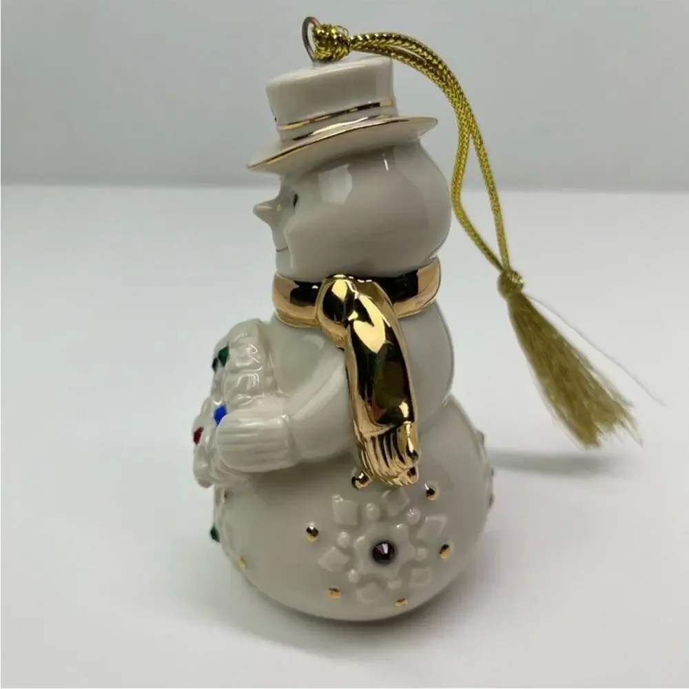 Bundle of 2 Lenox Christmas Porcelain Ornaments Angel & Snowman - Picture 9 of 13